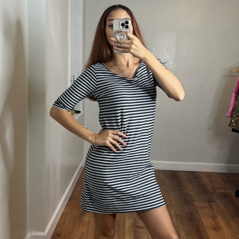 Free people striped cut out back t-shirt dress XS